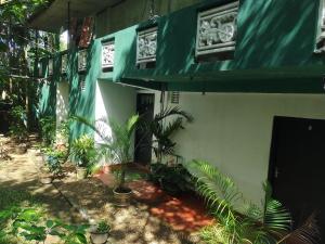 a green and white house with plants in front of it at Great Resort in Nikawatawana