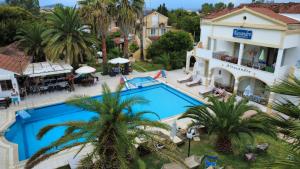 an aerial view of a hotel with a swimming pool at Marylin in Sidari