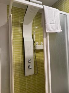 a shower in a bathroom with a shower at Relájate en Ramales de la Victoria, apartamento con piscina y parking in Ramales de la Victoria