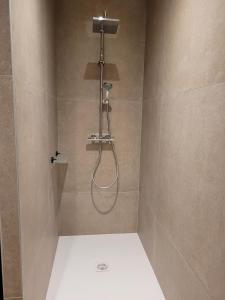 a shower with a shower head in a bathroom at L'Etape de Charme in Bourdeaux +12 photos