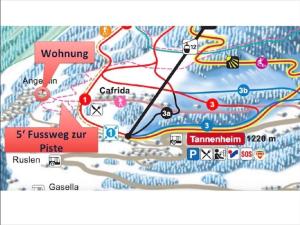 a map of the hike to the monastery at Apartment Studio Flumserberg by Interhome in Flumserberg