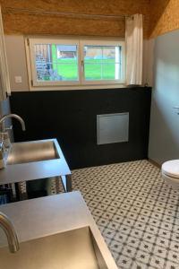 a bathroom with a sink and a toilet at Apartment nirkwerk by Interhome in Schönengrund