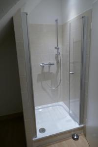 a shower with a glass door in a bathroom at Apartment Gill by Interhome in Stelle +11 photos