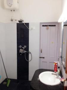 a bathroom with a sink and a shower at Luxurious Homestay- Chandīgarh in Chandīgarh +19 photos