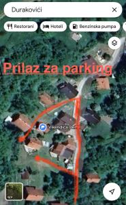 eine Karte von azazazazazazazazazazazaaza in der Unterkunft Vikendica Delfin Durakovici-Trnovo in Grahovište