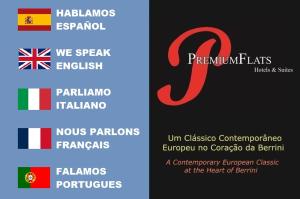 a set of four logos for different countries at Premium Flats Berrini - Boutique Hotel & Spa in São Paulo