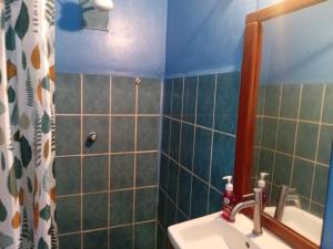 ein Badezimmer mit Waschbecken und Dusche in der Unterkunft Casa MarMaria in Puerto Viejo