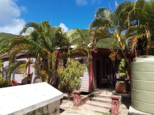 a house with palm trees in front of it at Nukuasiga in Soso