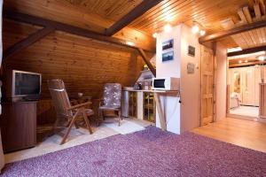 TV a/nebo společenská místnost v ubytování Apartmánek u Špičáku