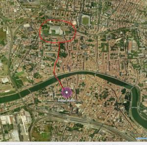 Výhľad na mesto Pisa alebo výhľad na mesto priamo z hotela