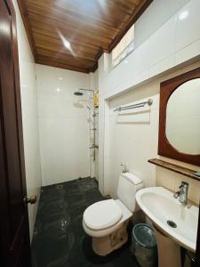 a bathroom with a toilet and a sink at Anisa Mekong Riverside Villa in Luang Prabang