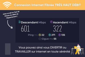 a screenshot of a cell phone screen with avertisement at Le St Géraud, 3 chambres, Prémium avec Fibre, Centre Aurillac in Aurillac