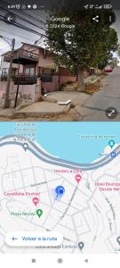 a map of a street with at KositasRikas B&B in Viña del Mar