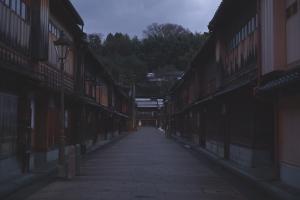 an empty alley way in an old building at new tradition hotel kanazawa in Kanazawa