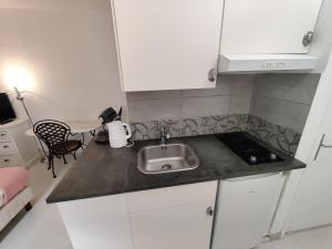 a kitchen with a sink and a counter top at Studio idéal cure ou séjour escapade in Balaruc-les-Bains