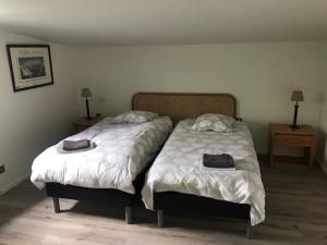 two beds sitting next to each other in a bedroom at Lapin in Lesquin