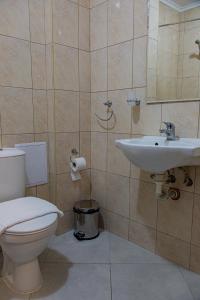 a bathroom with a toilet and a sink at Студио 8 Уютна Почивка in Hisarya +15 photos