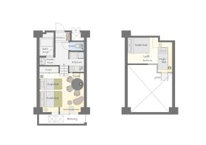 a floor plan of a condo and a villa at 旅鴉 inn 高松 - 高松駅徒歩5分 in Takamatsu
