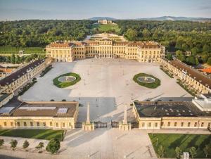 an aerial view of a building with a large courtyard at Deluxe Suite in Vienna