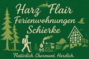 a sign with a man walking in front of a house at Harz Flair Schierke in Schierke