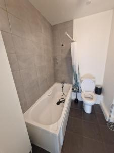 a bathroom with a white tub and a toilet at Citywest 2 Bed Apartment in Citywest