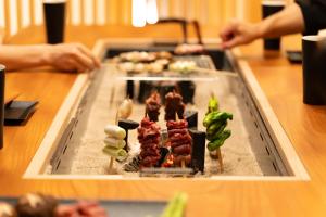 a tray of food on a table with sushi at なか富士 -Nakafuji- in Fujinomiya
