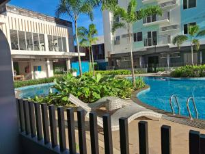 a view of a swimming pool in a building at Casa Aurora in Mandaue City