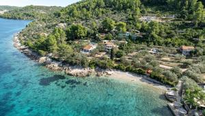 an aerial view of an island in the water at Apartman Roza 1 by Villas Guide in Vela Luka