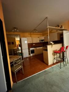 a kitchen with a table and chairs in a room at Apartmán u Milana v Pisku in Písek
