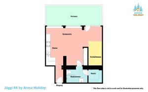 ein Grundriss eines Hauses in der Unterkunft Jäggi 44 by Arosa Holiday in Arosa