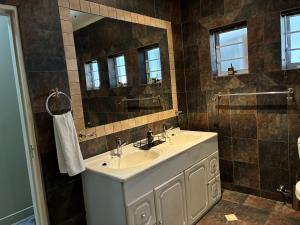 a bathroom with a sink and a mirror at Ameni Air B&B in Gqeberha +18 photos
