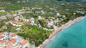 an aerial view of a resort on the beach at Blue Diamond in Chrani