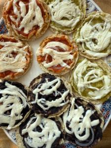 a plate of pastries on a table at Casa Obe in Yolina