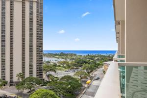 a view of the ocean from the balcony of a building at Ala Moana Hotel _ Ocean view with balcony in Honolulu