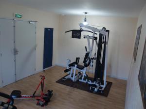 a room with a gym with a treadmill at Le Rouge-gorge du Pescofi in Portet-sur-Garonne +6 photos