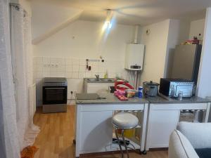 a kitchen with a sink and a counter top at Lux 3 in Orléans