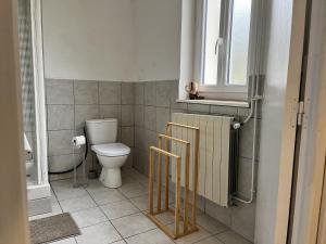 a bathroom with a toilet and a window at La Estancia in Montsauche
