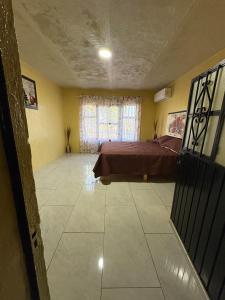 a large room with a bed and a window at Tequila Jalisco in Tequila