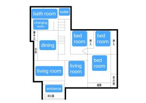 a floor plan of a house at ラベンダー畑まで5分ー最大10人ーお餅つきー流しそうめんー花火ー五右衛門風呂ー心と身体が元気になる古民家民泊ーオモテナシロッジ悠遊 in Nakafurano