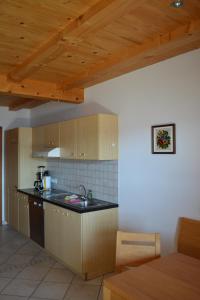 a kitchen with a sink and a counter top at Kastnerhof in Meltina