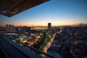 a view of a city at night at Wish More Hotel Istanbul in Istanbul