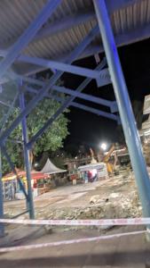 a view of a construction site at night at Bela bhavan in Kānpur