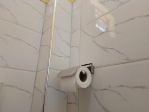 a roll of toilet paper on a wall in a bathroom at Masqani studios muthiga in Rungiri