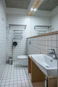 a bathroom with a sink and a toilet at Melt in Palanga Self check-in in Palanga +35 photos