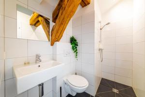 a bathroom with a sink and a toilet at Hideout in Morzine +37 photos
