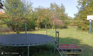 a basketball hoop in the middle of a field at Граничар 3 СЪРФА - морската каюта in Granichar +5 photos