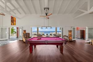 a living room with a pool table in it at Sunset House in Willibrordus