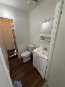 a bathroom with a toilet and a sink at La Unica in Austin