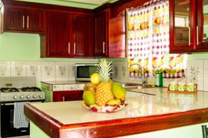 a bowl of fruit on a counter in a kitchen at mango suites in Portsmouth +9 photos