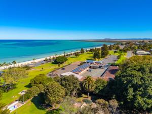 an aerial view of a park next to the beach at The Beach Hotel Whyalla in Whyalla